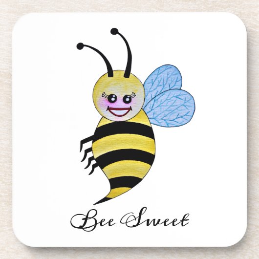 Cute Waterverf met Happy Smile Bier Onderzetter (Voorkant)