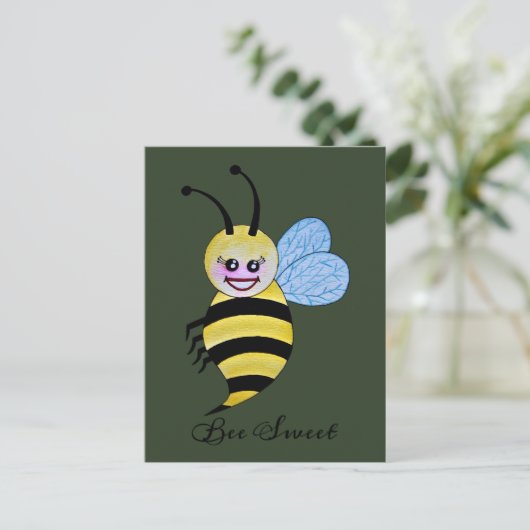 Cute Waterverf met Happy Smile Briefkaart (Staand voorkant)