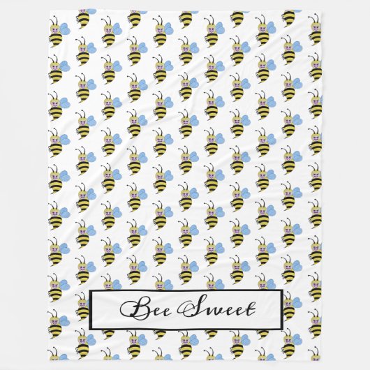 Cute Waterverf met Happy Smile Fleece Deken (Voorkant)