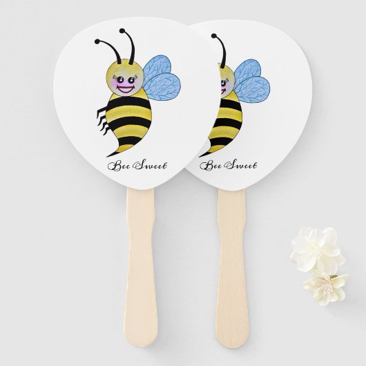 Cute Waterverf met Happy Smile Handwaaier (Voorkant en achterkant)