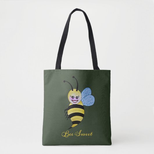 Cute Waterverf met Happy Smile Tote Bag (Voorkant)