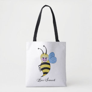 Cute Waterverf met Happy Smile Tote Bag