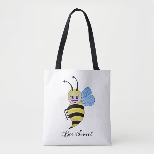 Cute Waterverf met Happy Smile Tote Bag (Voorkant)