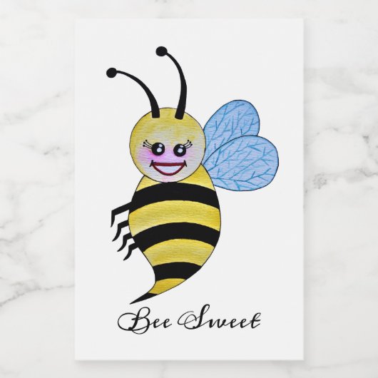 Cute Waterverf met Happy Smile Voedselcontainer Etiket (Enkel label)