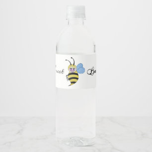 Cute Waterverf met Happy Smile Waterfles Etiket