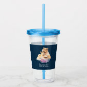 Cute Waterverf Moeder Lons & Cub Acryl Drinkbeker (Voorkant)