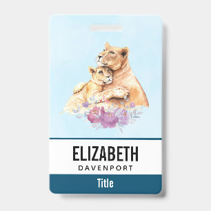 Cute Waterverf Moeder Lons & Cub Badge