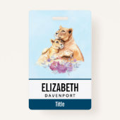 Cute Waterverf Moeder Lons & Cub Badge (Voorkant)