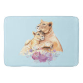 Cute Waterverf Moeder Lons & Cub Badmat (Voorkant)