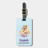 Cute Waterverf Moeder Lons & Cub Bagagelabel (Voorkant verticaal)