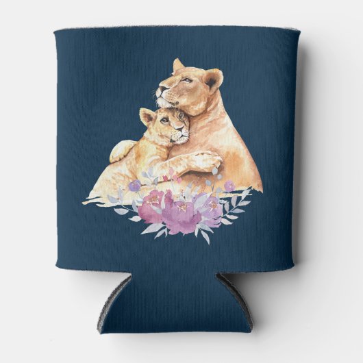 Cute Waterverf Moeder Lons & Cub Blikjeskoeler (Voorkant)