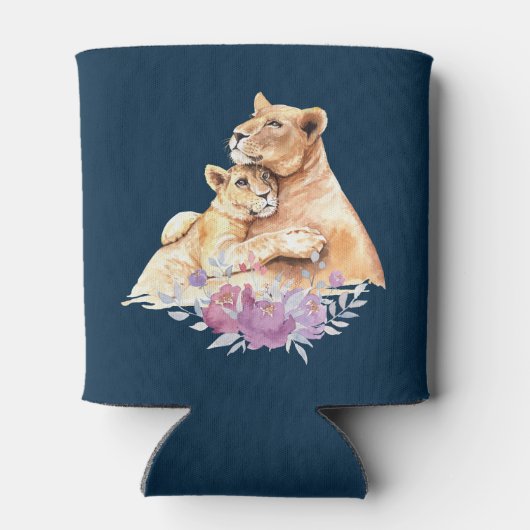 Cute Waterverf Moeder Lons & Cub Blikjeskoeler (Achterkant)