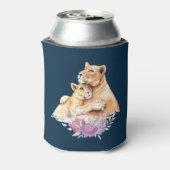 Cute Waterverf Moeder Lons & Cub Blikjeskoeler (Blikje Achterkant)