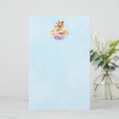 Cute Waterverf Moeder Lons & Cub Briefpapier (Staand voorkant)