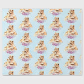 Cute Waterverf Moeder Lons & Cub Cadeaupapier (Vlak)