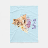 Cute Waterverf Moeder Lons & Cub Fleece Deken (Voorkant)