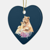 Cute Waterverf Moeder Lons & Cub Keramisch Ornament (Links)