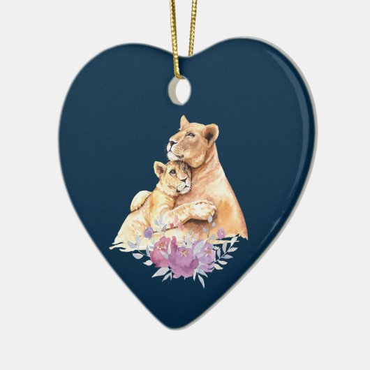 Cute Waterverf Moeder Lons & Cub Keramisch Ornament (Links)