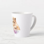 Cute Waterverf Moeder Lons & Cub Latte Mok (Rechterhoek)