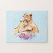 Cute Waterverf Moeder Lons & Cub Legpuzzel (Horizontaal)