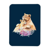 Cute Waterverf Moeder Lons & Cub Magneet (Verticaal)