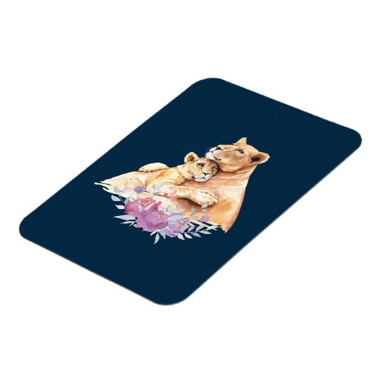 Cute Waterverf Moeder Lons & Cub Magneet (Linkerzijde)