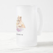 Cute Waterverf Moeder Lons & Cub Matglas Bierpul (Voorkant rechts)