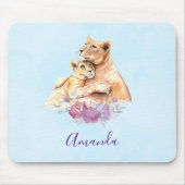 Cute Waterverf Moeder Lons & Cub Muismat (Voorkant)