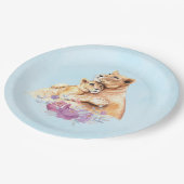 Cute Waterverf Moeder Lons & Cub Papieren Bordje (Gekanteld)