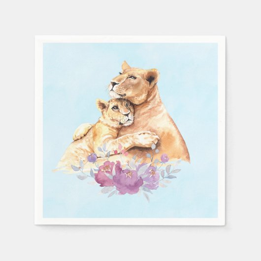 Cute Waterverf Moeder Lons & Cub Servet (Voorkant)