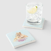 Cute Waterverf Moeder Lons & Cub Stenen Onderzetter (Zijkant)