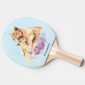 Cute Waterverf Moeder Lons & Cub Tafeltennisbatje (Zijkant)