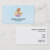 Cute Waterverf Moeder Lons & Cub Visitekaartje (Voorkant / Achterkant)