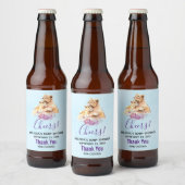 Cute Waterverf Moeder Lons en Baby shower Kutten Bier Etiket (Flessen)