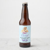 Cute Waterverf Moeder Lons en Baby shower Kutten Bier Etiket (Voorkant)
