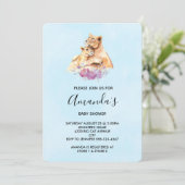 Cute Waterverf Moeder Lons en Baby shower Kutten Kaart (Staand voorkant)