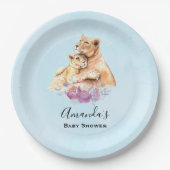 Cute Waterverf Moeder Lons en Baby shower Kutten Papieren Bordje (Voorkant)