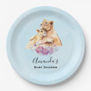 Cute Waterverf Moeder Lons en Baby shower Kutten Papieren Bordje