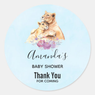 Cute Waterverf Moeder Lons en Baby shower Kutten Ronde Sticker