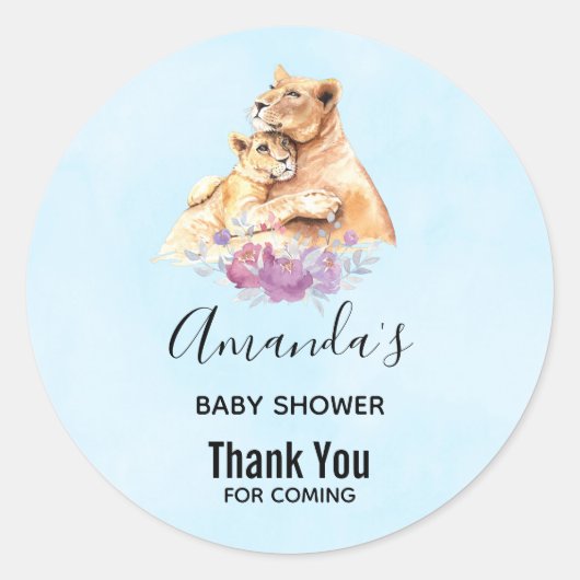 Cute Waterverf Moeder Lons en Baby shower Kutten Ronde Sticker (Voorkant)