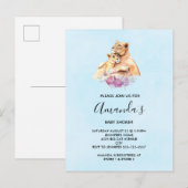 Cute Waterverf Moeder Lons en Baby shower Kutten Uitnodiging Briefkaart (Voorkant / Achterkant)