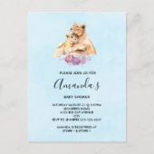 Cute Waterverf Moeder Lons en Baby shower Kutten Uitnodiging Briefkaart (Voorkant)