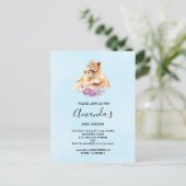 Cute Waterverf Moeder Lons en Baby shower Kutten Uitnodiging Briefkaart (Staand voorkant)