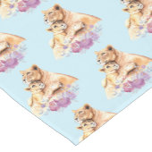 Cute Waterverf Moeder Lons- en Cub-patroon Korte Tafelloper (Hoek)