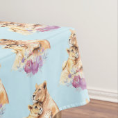 Cute Waterverf Moeder Lons- en Cub-patroon Tafelkleed (Voorbeeld)