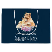 Cute Waterverf moeder loon & Cub gefeliciteerd Groot Cadeauzakje (Voorkant)