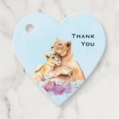 Cute Waterverf Moeder Loon & Cub Hartelijk dank Bedankjes Labels (Voorkant)