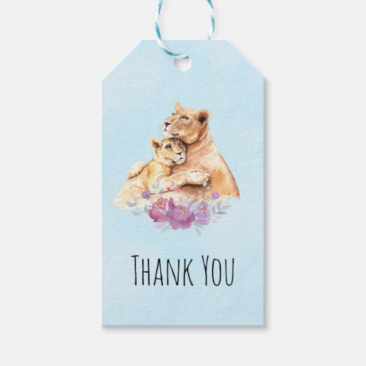 Cute Waterverf Moeder Loon & Cub Hartelijk dank Cadeaulabel (Voorkant)