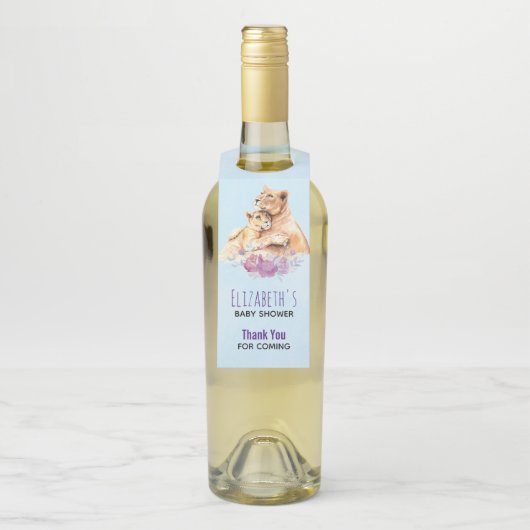 Cute Waterverf Moeder Loon & Cub Hartelijk dank Flessenhanger (Op fles)