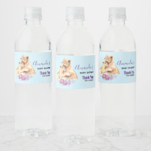 Cute Waterverf Moeder Loon & Cub Hartelijk dank Waterfles Etiket